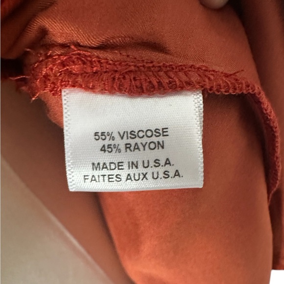 Misa Los Angeles Burnt Orange Satin Long Sleeve Mini Dress Women XS Small Medium - Picture 11 of 12